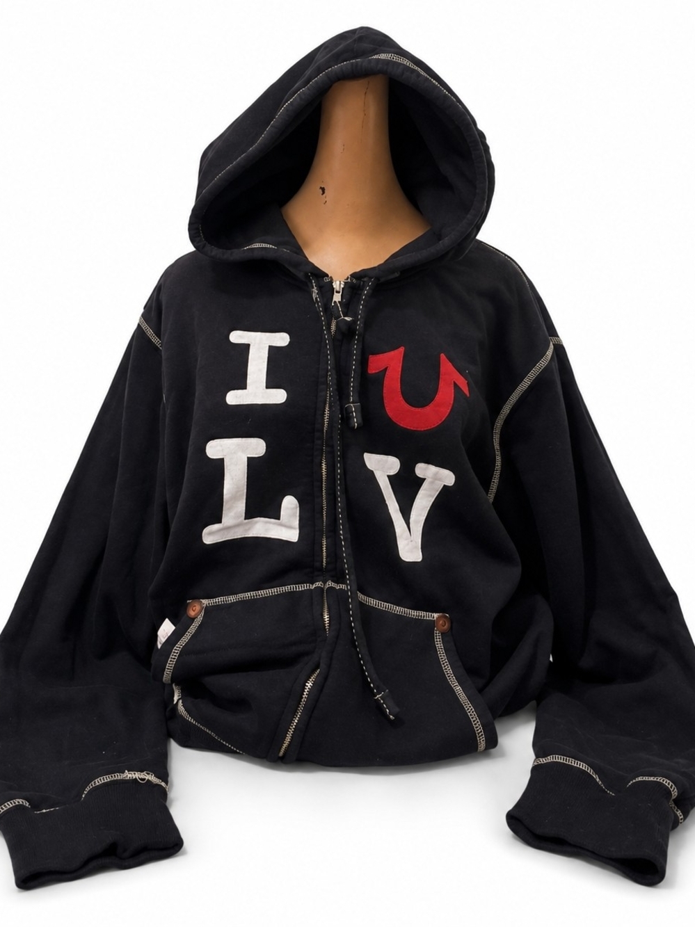 True Religion I ❤️ LV Zip-Up Hoodie - M/L